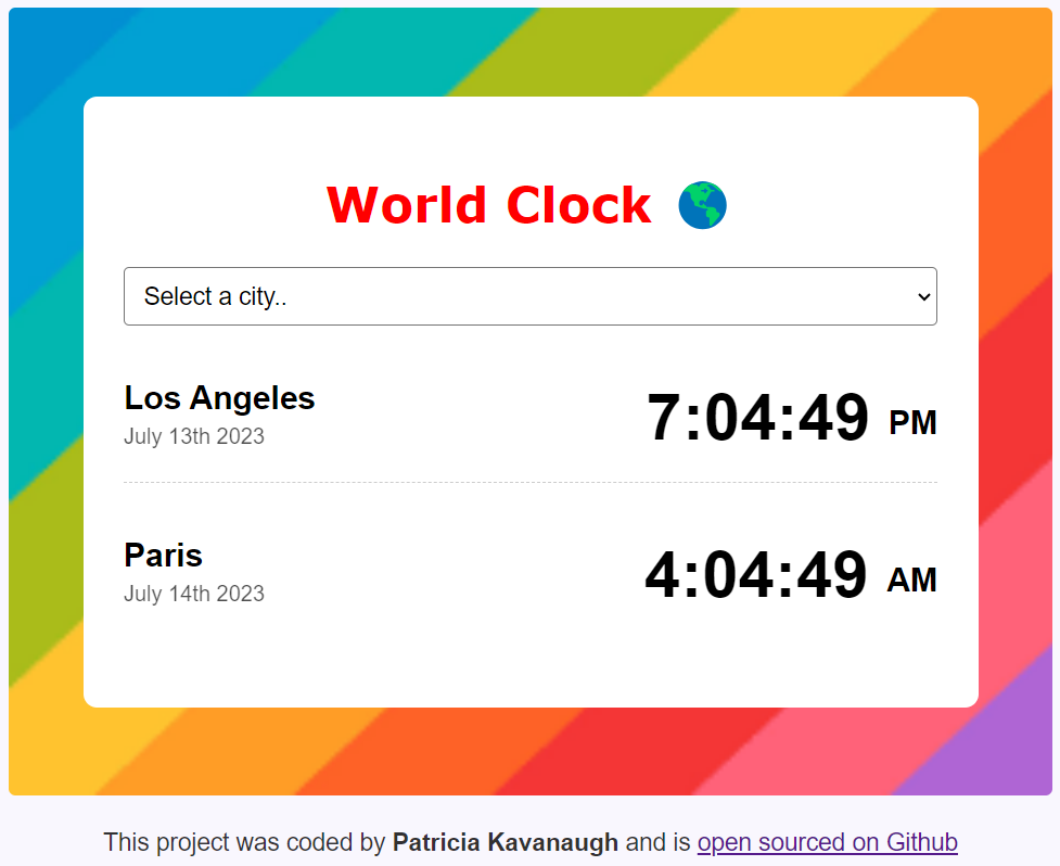 world clock project preview